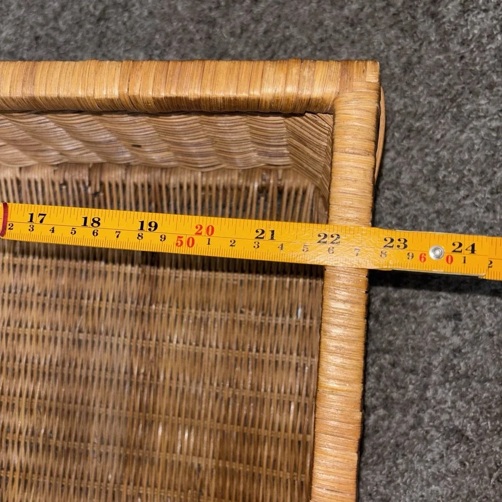 Vintage French Woven Wicker Rattan Basket   22